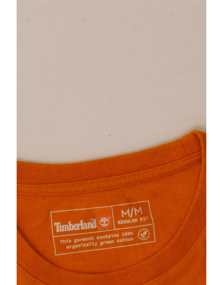 Męska koszulka Timberland o regularnym kroju z grafiką, średnia, pomarańczowa bawełna