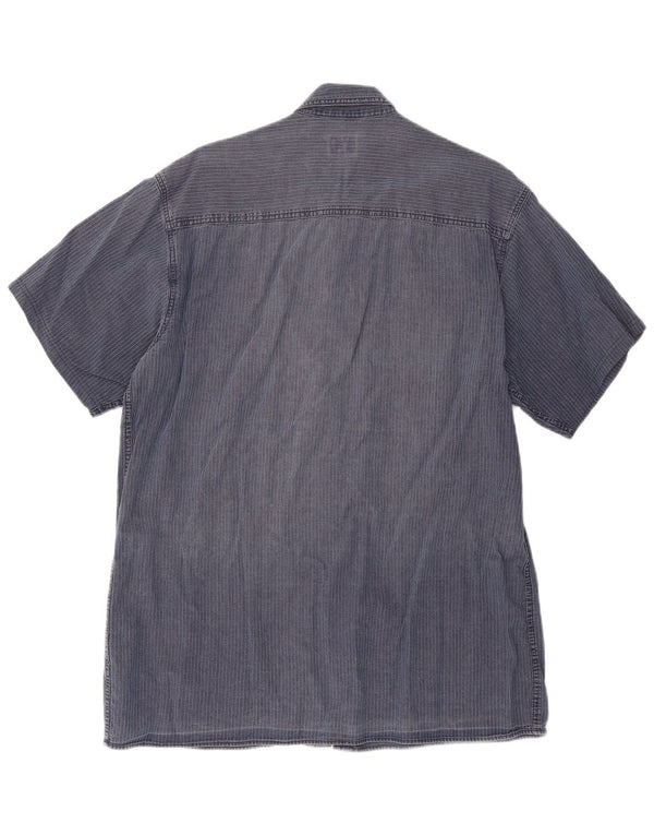 Koszula męska z krótkim rękawem Calvin Klein Jeans XL, granatowa, w prążki