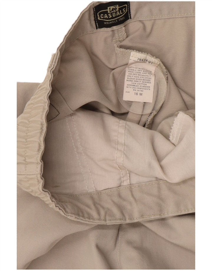 Damskie spodnie chino z wysokim stanem LEE US 16 2XL W40 L29 beżowa bawełna