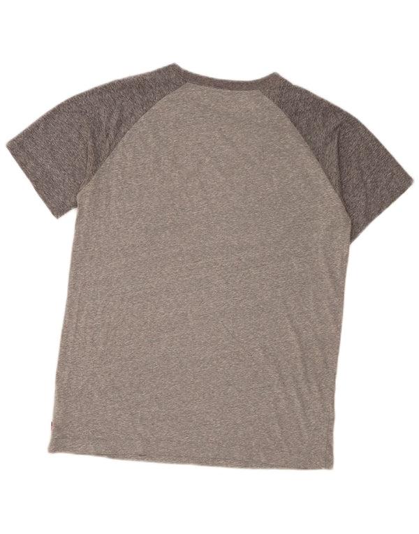 Chłopięcy T-shirt z grafiką Levi's Top 13-14 lat XL Szara bawełna z blokami kolorów