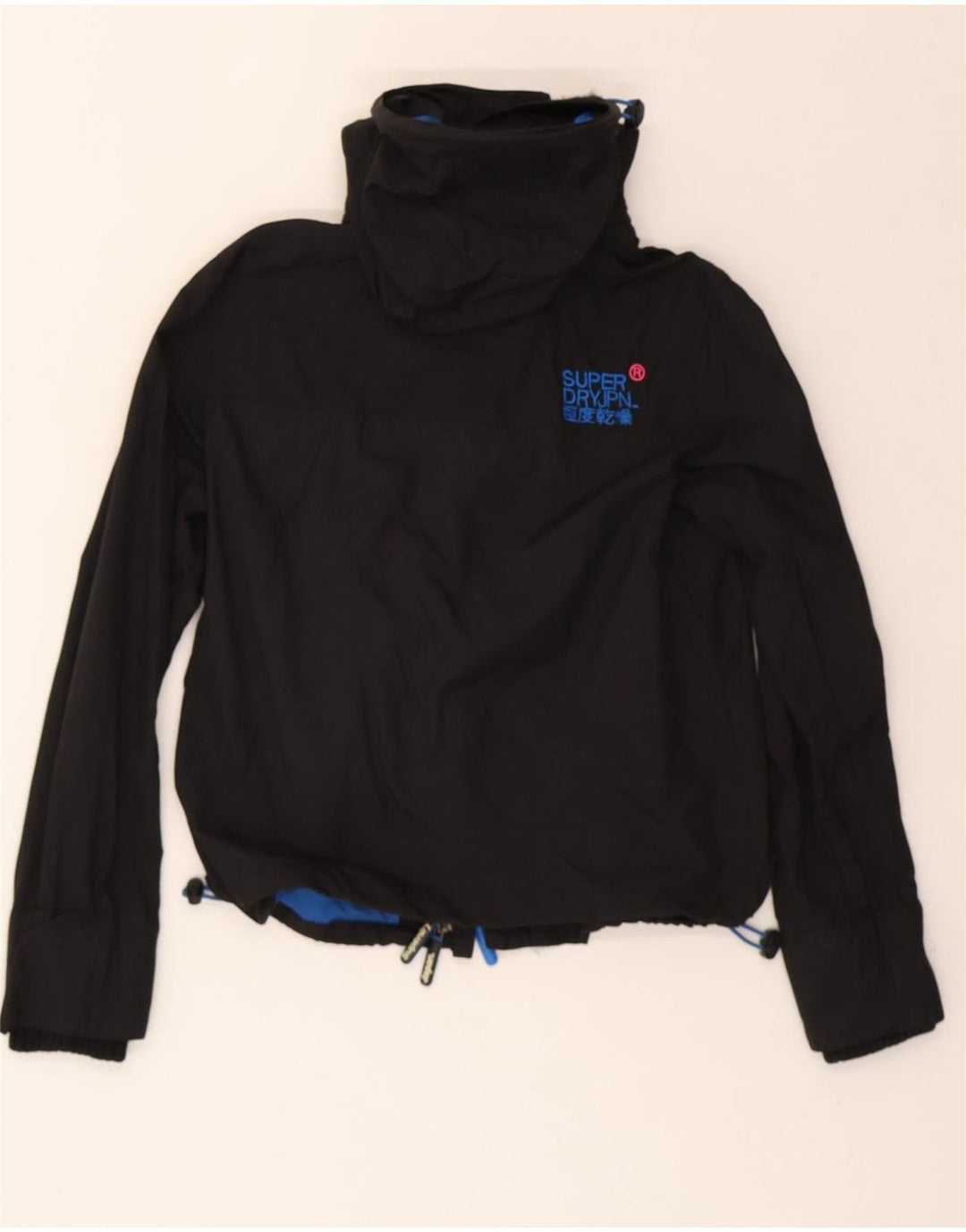 SUPERDRY Womens The Windcheater Windbreaker Jacket UK 16 Large Black Vintage Superdry and Second-Hand Superdry from Messina Hembry 