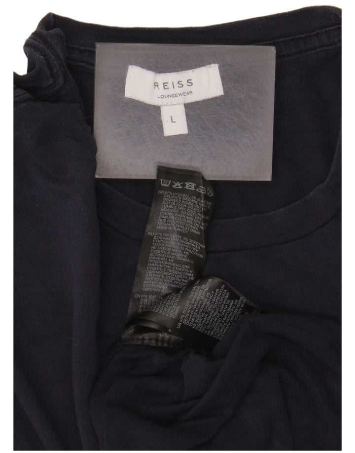 T-shirt męski Reiss, duży, granatowy, Lyocell