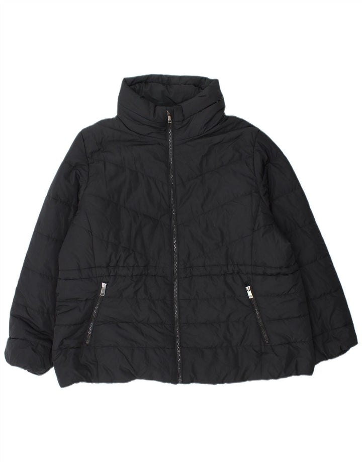 Damska ocieplana kurtka z kapturem Marks & Spencer UK 22 3XL Czarny poliester