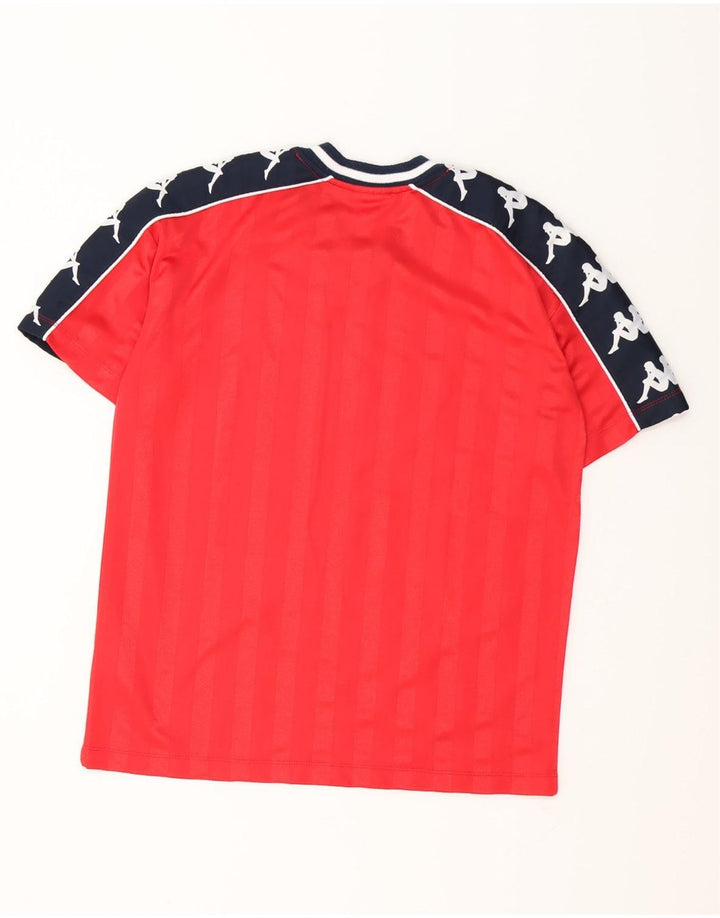 Męski T-shirt KAPPA z grafiką, mały, czerwony, z blokami kolorów