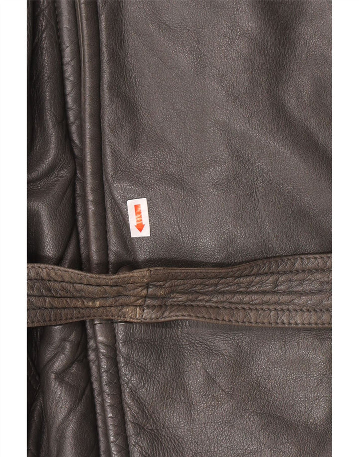DRESSCO Męski płaszcz skórzany IT 54 2XL Szara skóra