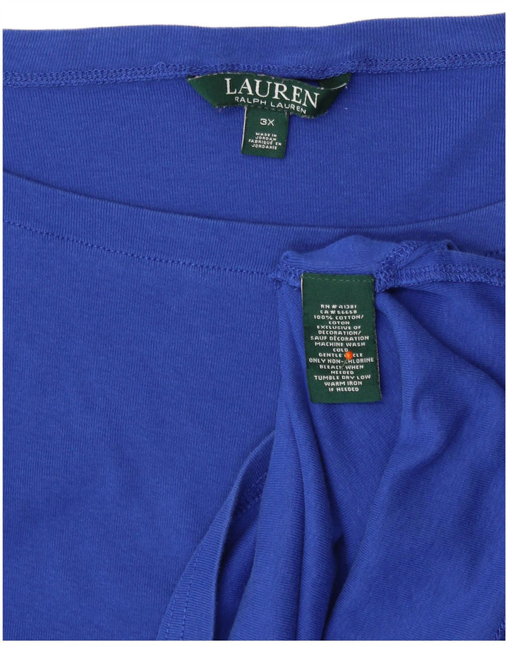 Koszulka damska RALPH LAUREN Top UK 22 3XL Niebieska bawełna