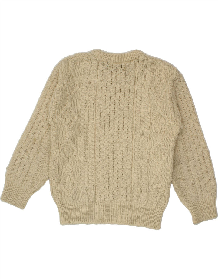 ARANCRAFTS Damski sweter z dekoltem w łódkę UK 10 Small Beżowa wełna