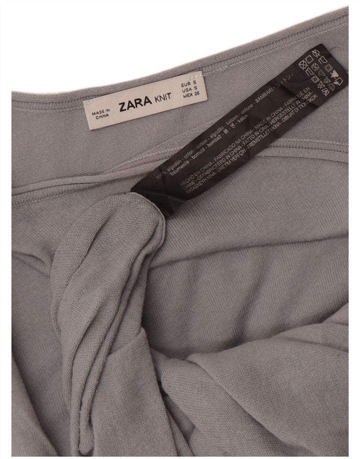 Damska bluzka oversize Zara Top UK 10 Small, szara bawełna