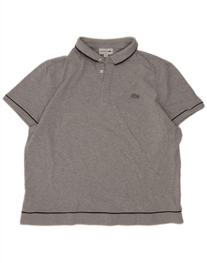 Męska koszulka polo Lacoste o regularnym kroju, rozmiar 6 XL, szara bawełna