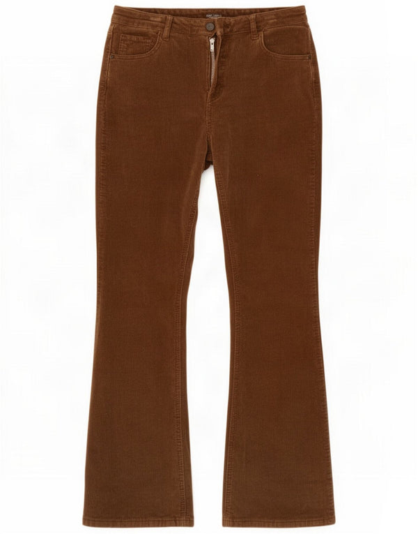 Vintage Womens Bootcut Corduroy Trousers XL W32 L30 Beige Cotton
