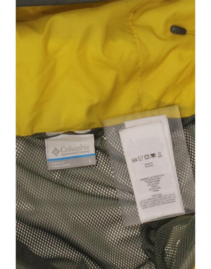 Męska kurtka przeciwdeszczowa z kapturem COLUMBIA Omni-Tech UK 40, duża, nylon w kolorze khaki