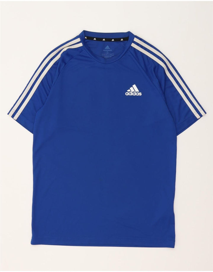 Męski T-shirt ADIDAS Climalite, mały, niebieski, poliester