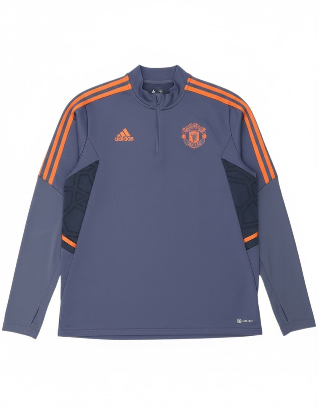 Męski dres Adidas Manchester United z pulowerem, duży, niebieski, z blokami kolorów
