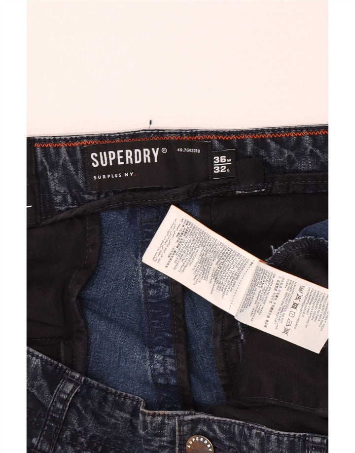 Męskie jeansy Superdry Cargo Slim W36 L32 Niebieskie, bawełniane