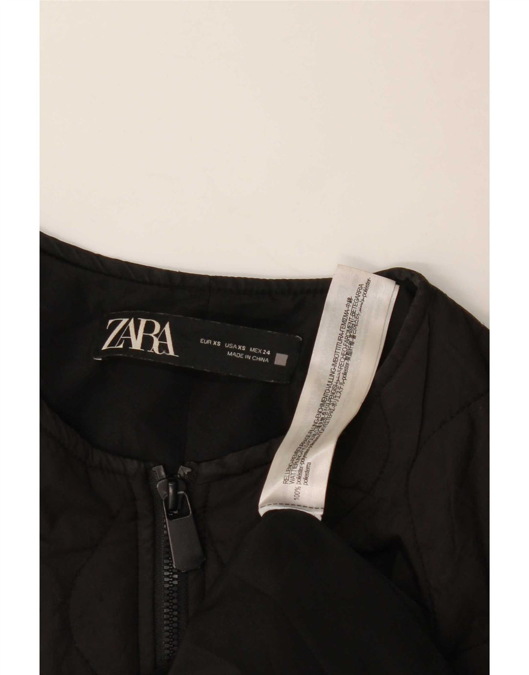 Damska, oversize'owa ocieplana kurtka Zara UK 6 XS, czarna, poliestrowa