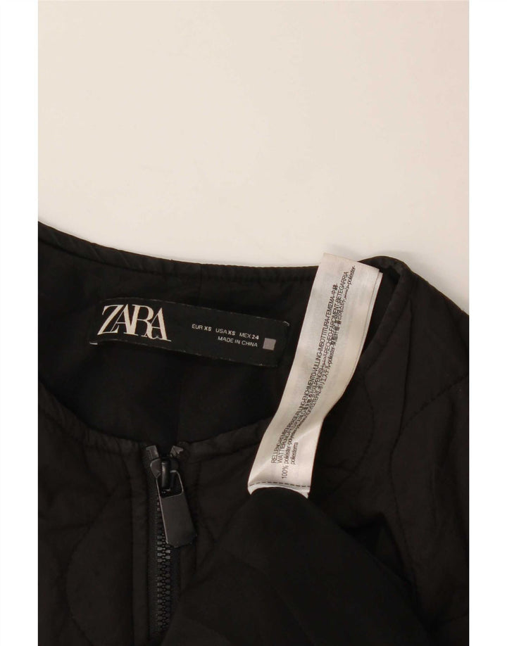 Damska, oversize'owa ocieplana kurtka Zara UK 6 XS, czarna, poliestrowa