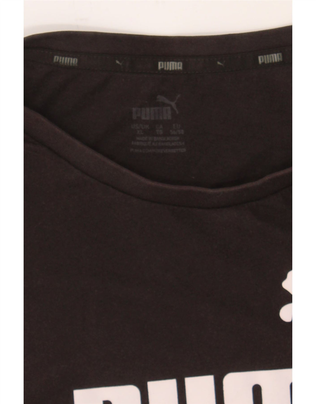PUMA Mens Graphic T-Shirt Top XL Black Vintage Puma and Second-Hand Puma from Messina Hembry 