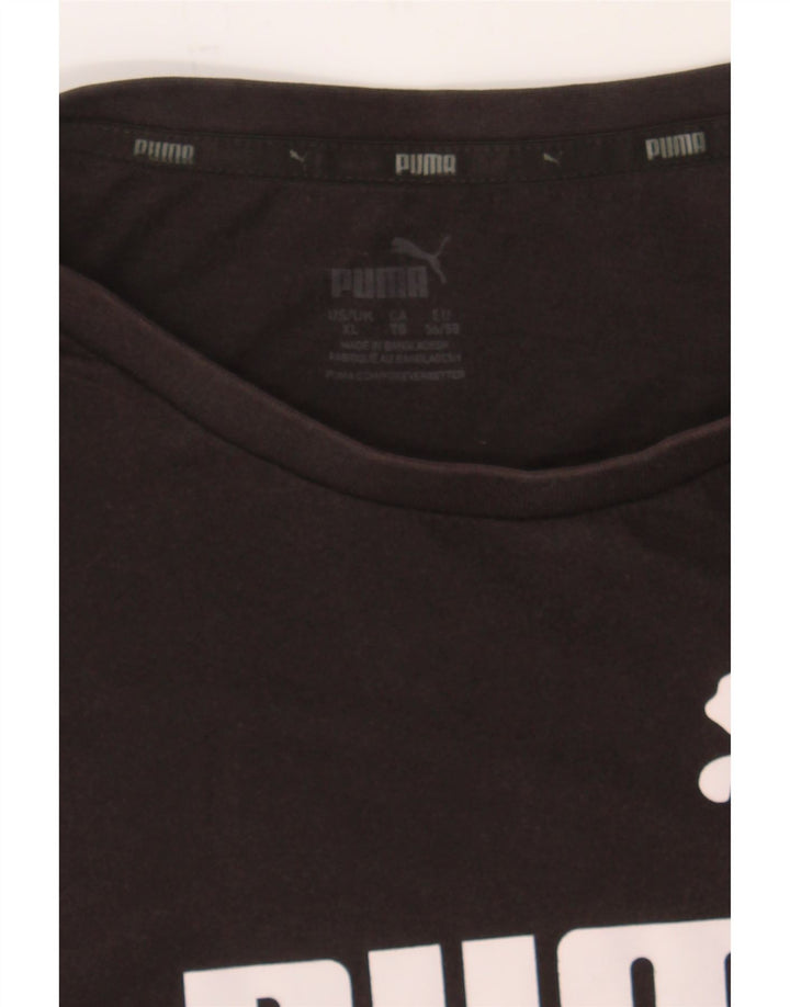 PUMA Mens Graphic T-Shirt Top XL Black Vintage Puma and Second-Hand Puma from Messina Hembry 