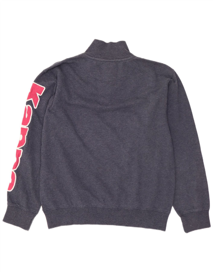 Męski sweter KAPPA z grafiką i zamkiem błyskawicznym, duży, granatowy, bawełniany