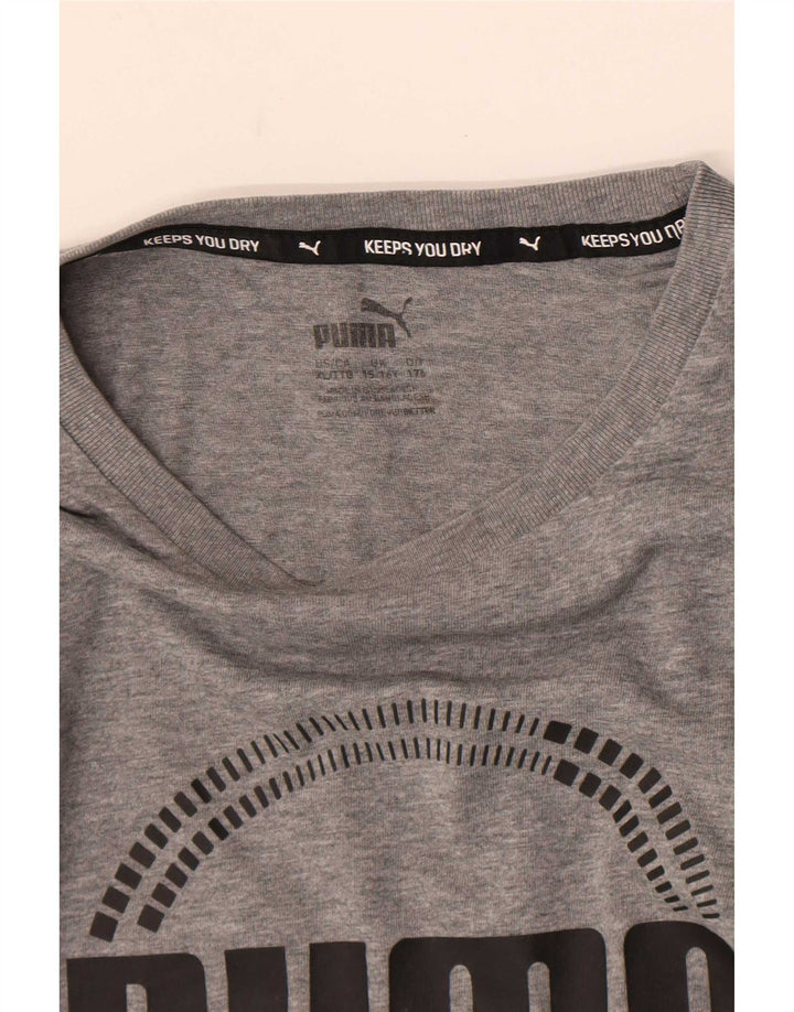 Chłopięcy T-shirt z grafiką Puma, 15-16 lat, szary