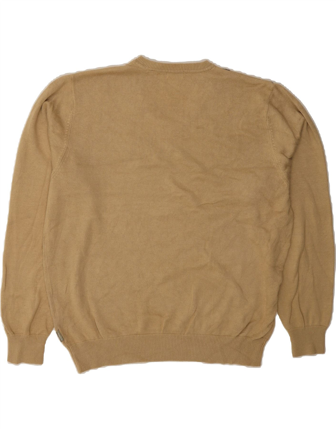 IZOD Mens V-Neck Jumper Sweater Medium Beige Argyle/Diamond Cotton Vintage Izod and Second-Hand Izod from Messina Hembry 