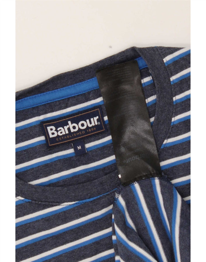 T-shirt męski Barbour, bawełniany, średni, granatowy w paski