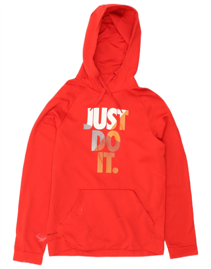 Męski sweter z kapturem Nike Dri Fit Graphic, mały, czerwony, poliestrowy