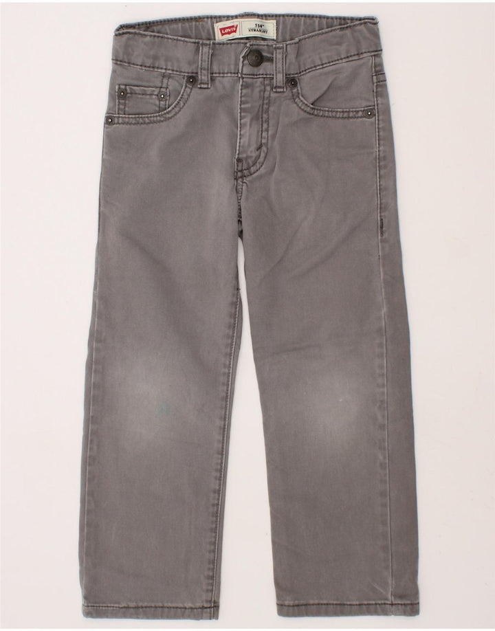 LEVI'S Boys 514 Straight Jeans 4-5 Years W20 L17 Grey Cotton Vintage Levi's and Second-Hand Levi's from Messina Hembry 