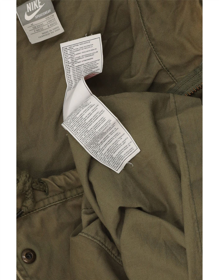 Męska kurtka parka z kapturem NIKE UK 39/41, średnia bawełna khaki