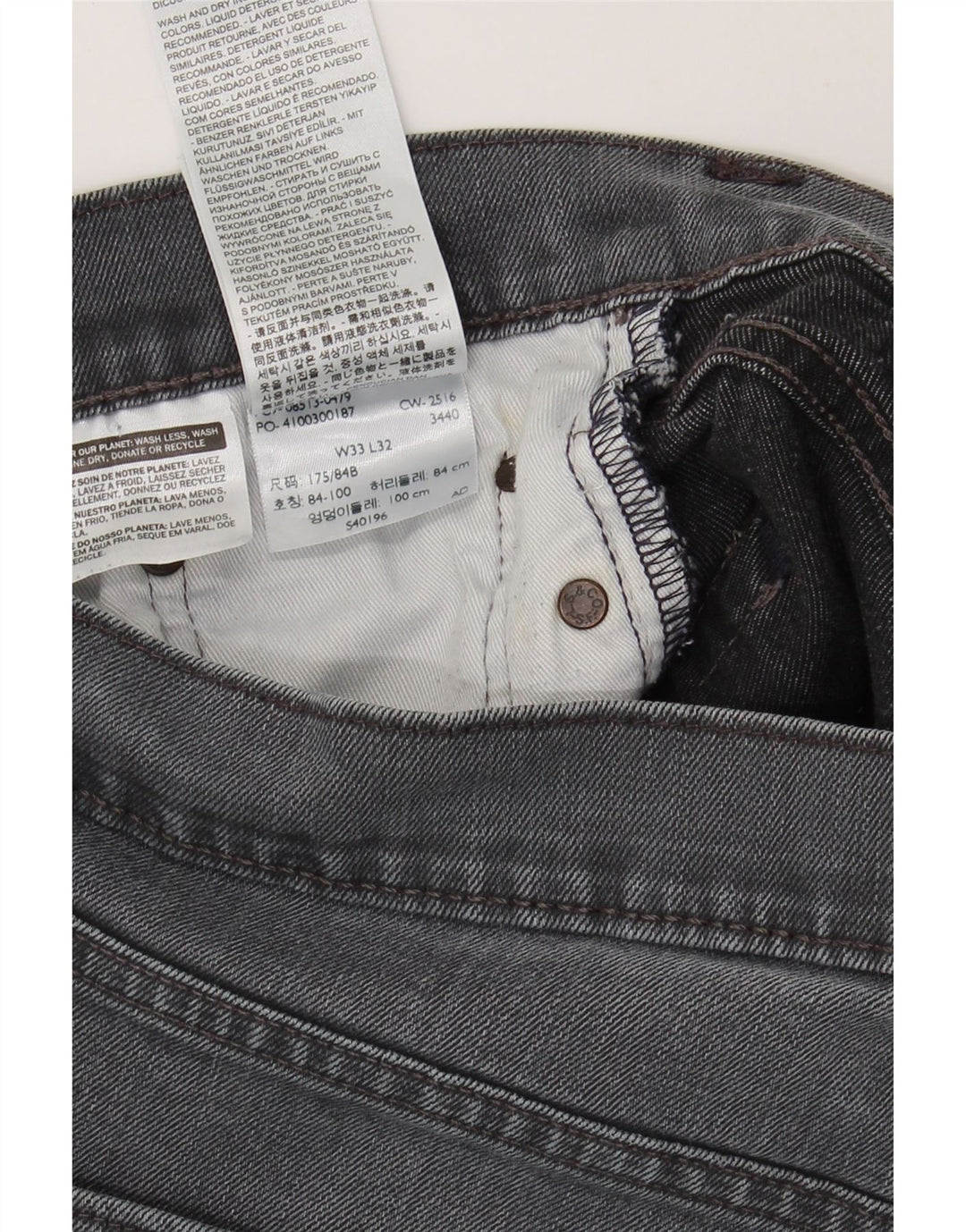 LEVI'S Womens Straight Jeans W33 L32 Grey Cotton Vintage Levi's and Second-Hand Levi's from Messina Hembry 
