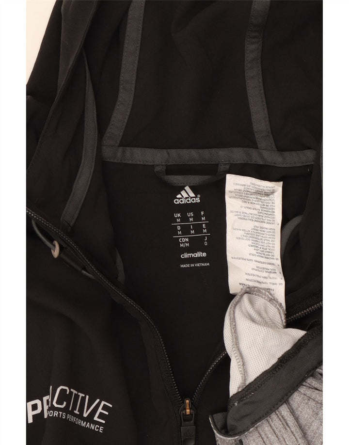 Męski sweter z kapturem ADIDAS Climalite Graphic, w kolorze średniej czerni