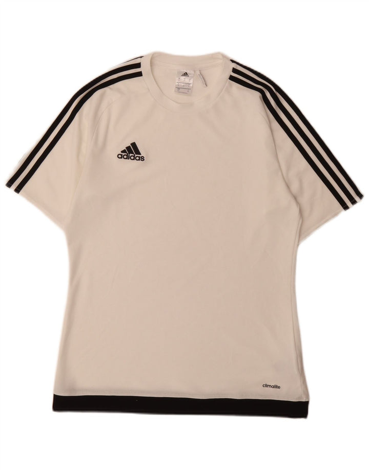 Adidas Męski T-shirt Top Mały Biały Poliester Sport