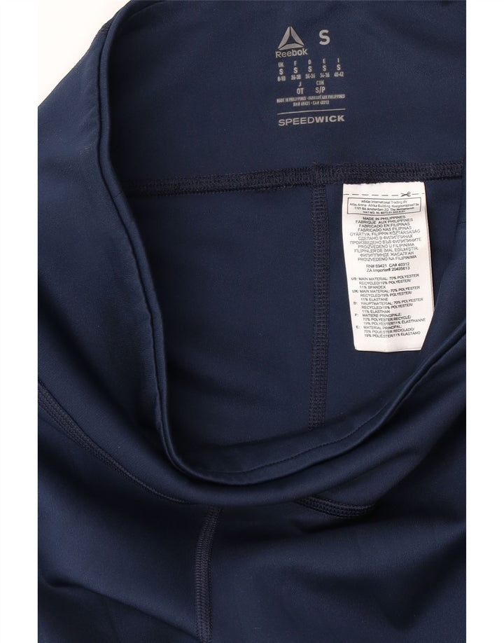 Legginsy damskie REEBOK UK 8/10, małe, granatowe, poliester