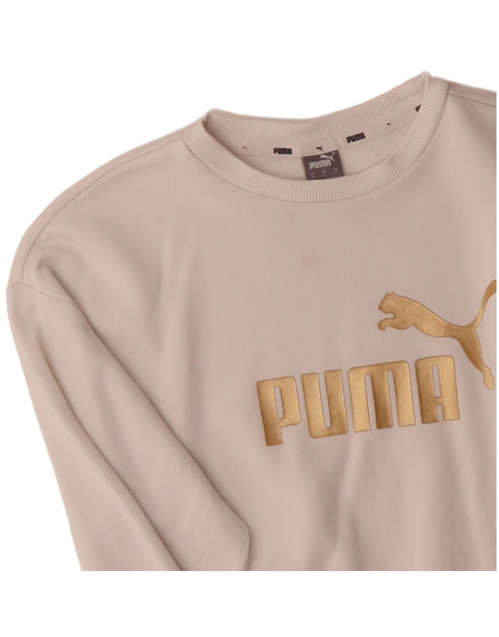 Męski sweter z grafiką PUMA, mały, z białej bawełny
