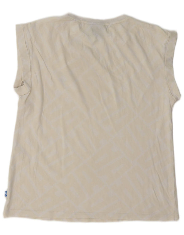 Damska koszulka graficzna Adidas Top UK 10, mała w kolorze złamanej bieli