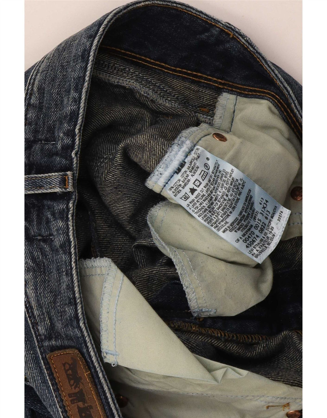 Damskie jeansy Levi's 470 Straight W31 L34 Niebieskie bawełniane
