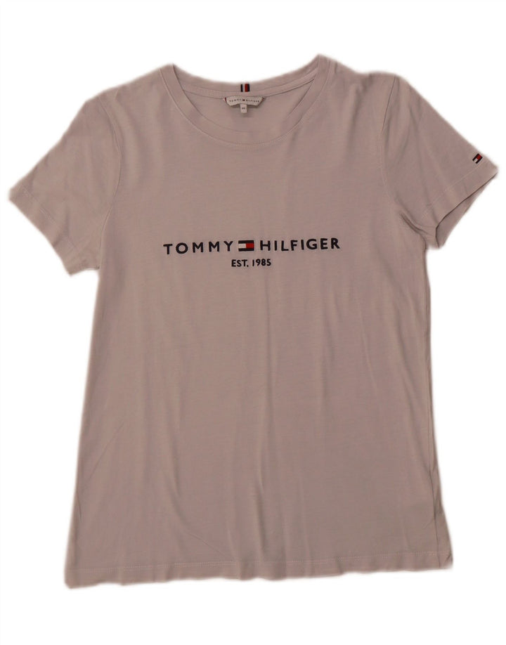 Damska koszulka z grafiką TOMMY HILFIGER Top UK 6 XS, szara bawełna