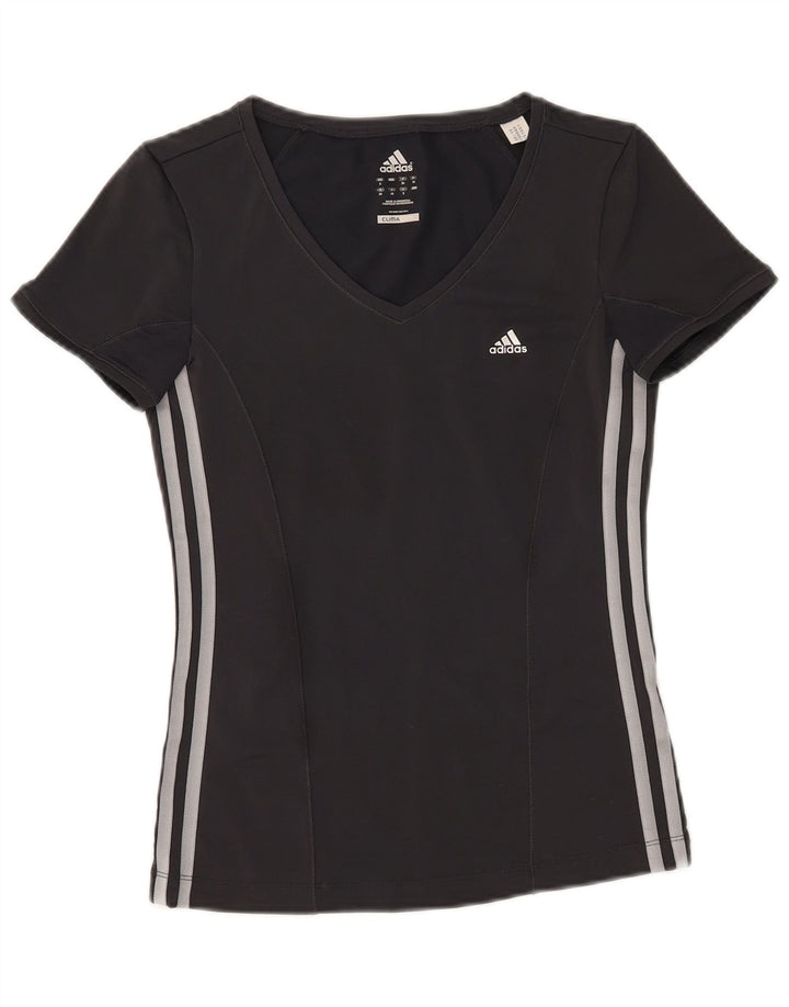 Damska koszulka Adidas Climacool Top UK 8, mały, szary poliester