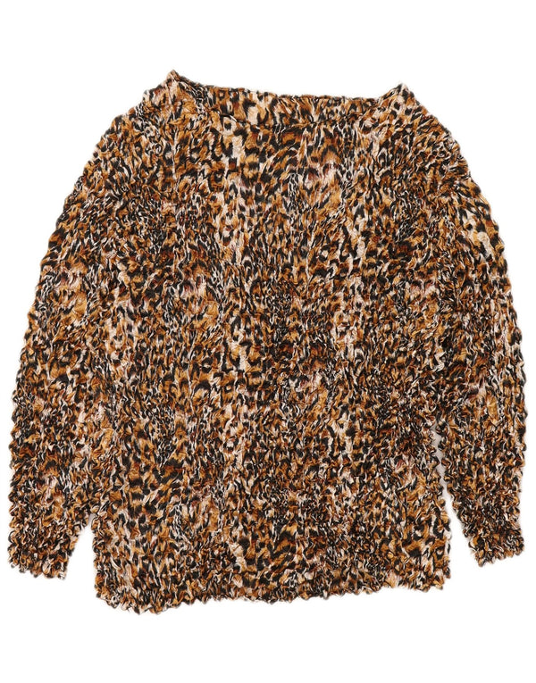 Bluzka damska w stylu vintage, UK 14, średni, wielokolorowy poliester z nadrukiem zwierzęcym