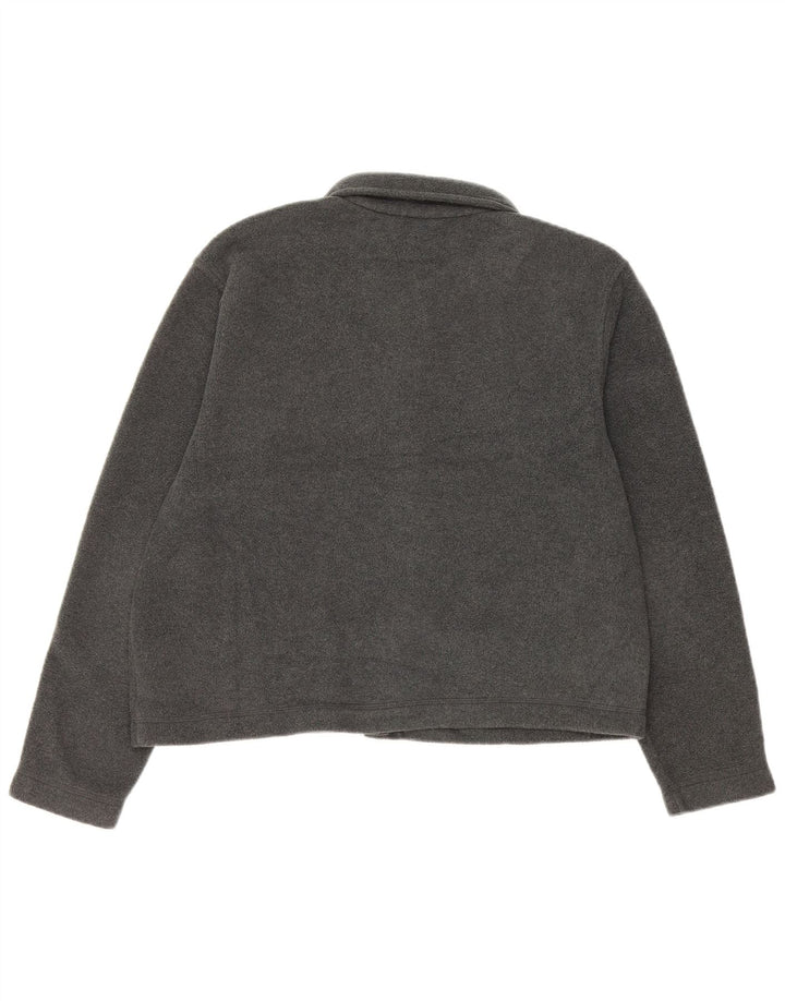 Damska kurtka polarowa typu oversize EDDIE BAUER, UK 10, mała, szary poliester
