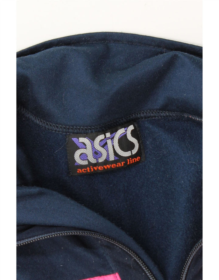 Męski sweter z grafiką i zamkiem błyskawicznym ASICS, średnioszary, z blokami kolorów