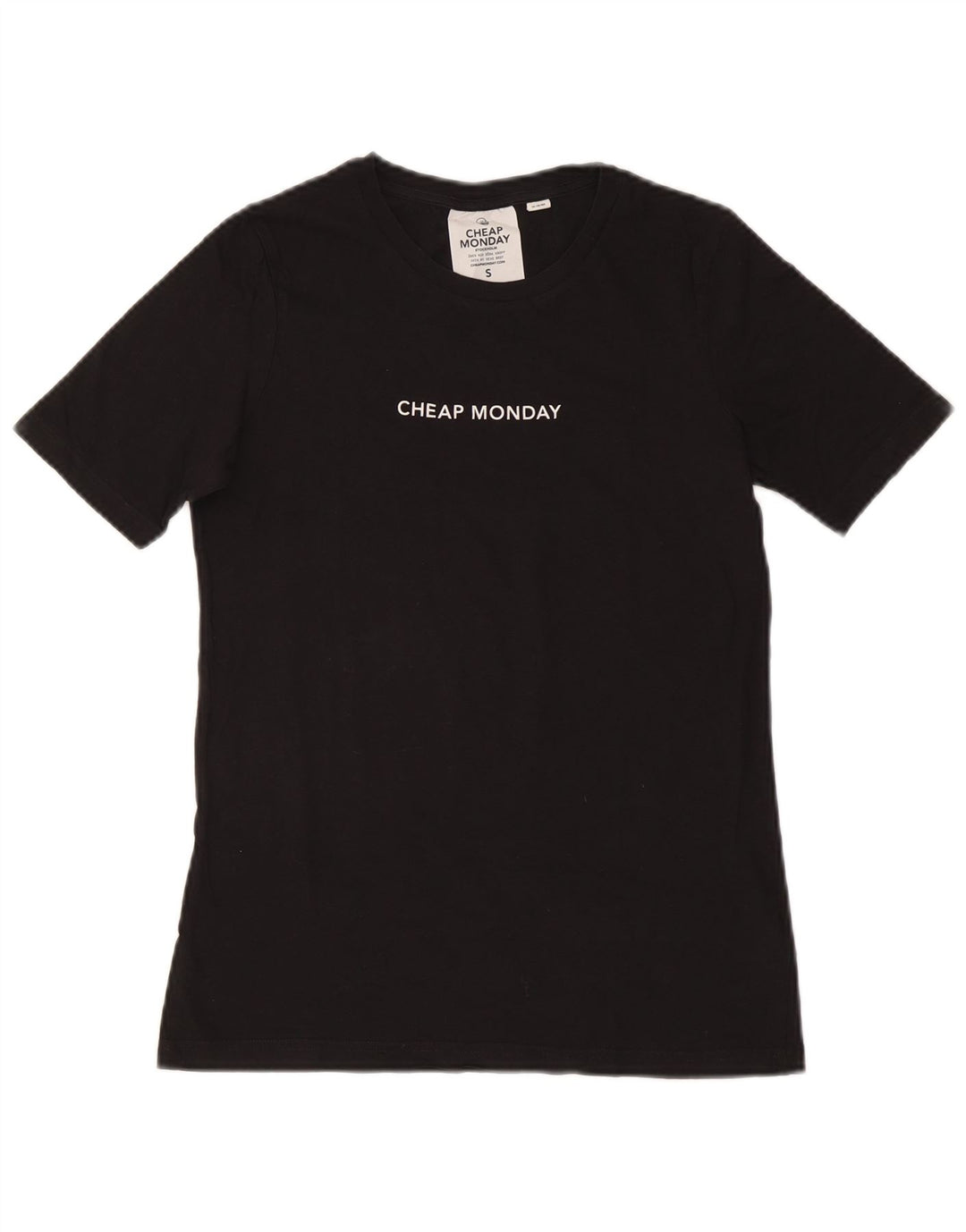 TANIE PONIEDZIAŁEK T-shirt damski Top UK 10, mały, czarny, bawełniany