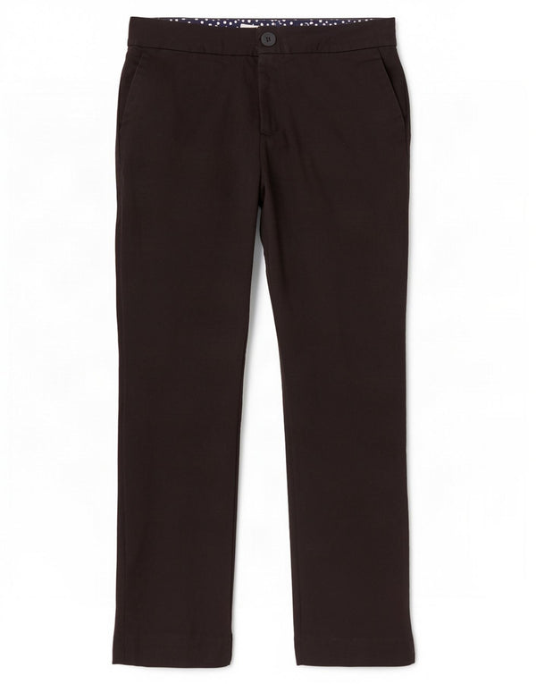 Boden Womens Slim Chino Trousers UK 12 Medium W30 L30 Black Cotton