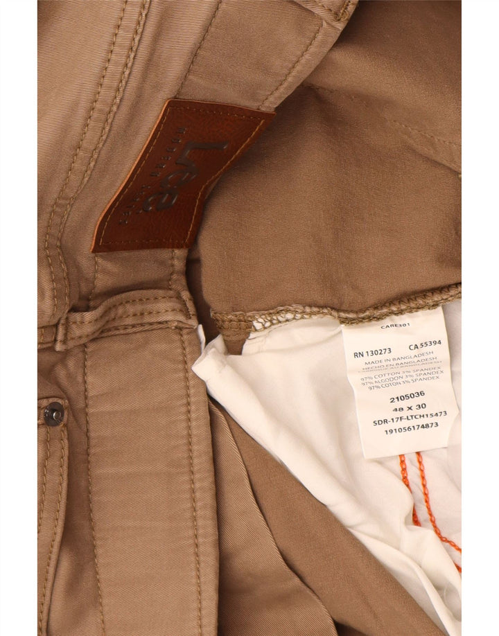 Męskie spodnie codzienne LEE Extreme Motion Straight Zwężane W48 L30 Beżowe