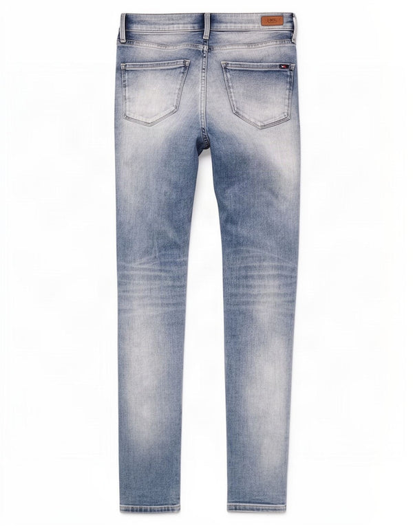 Damskie dżinsy rurki Tommy Hilfiger w trudnej sytuacji W28 L29 Niebieska bawełna