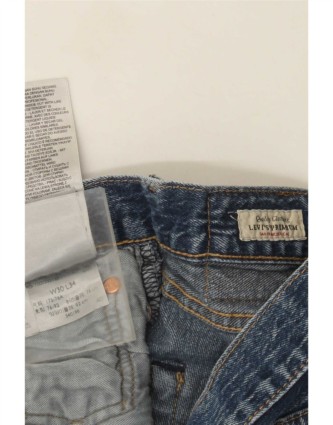 Męskie proste dżinsy Levi's W30 L34 Niebieskie bawełniane