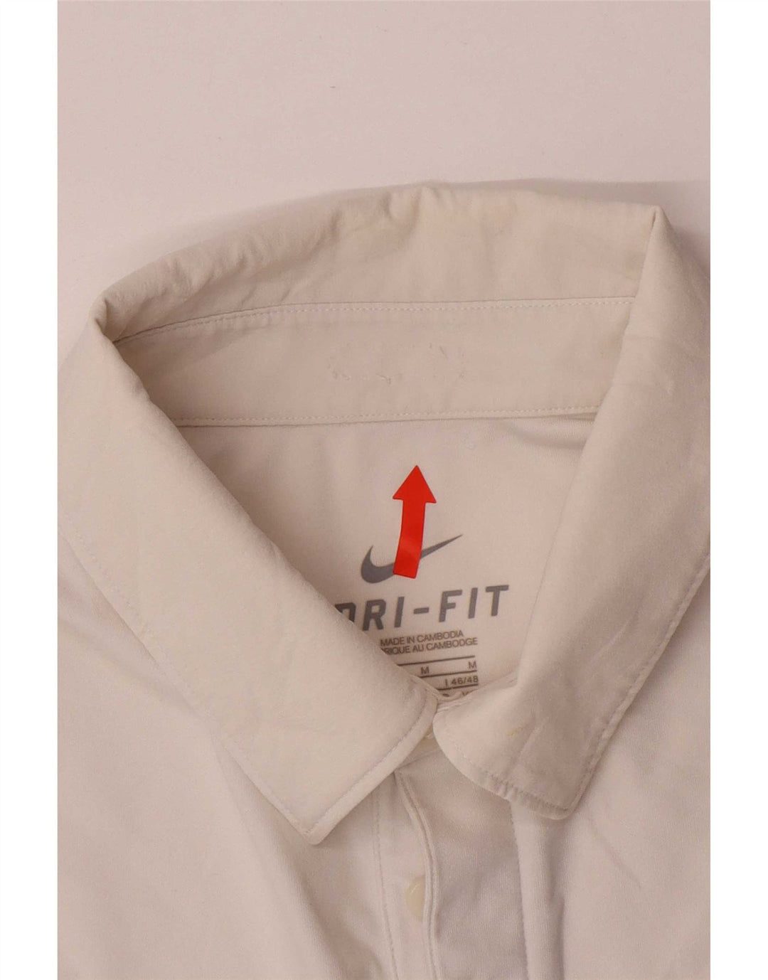 Męska koszulka polo Nike Dri Fit UK 38/40 Poliester w kolorze średniej bieli