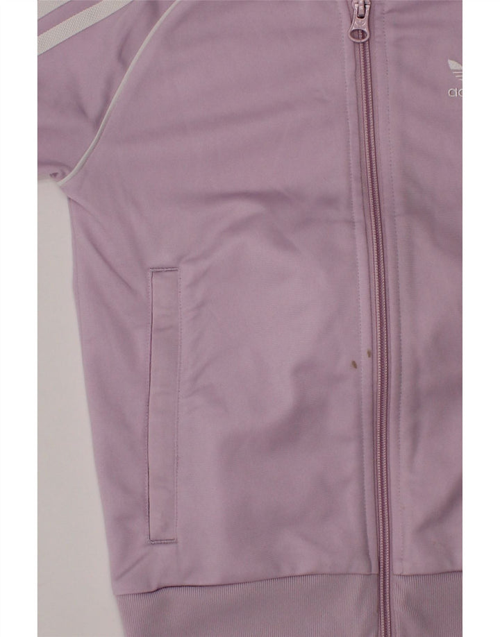 ADIDAS Girls Tracksuit Top Jacket 6-7 Years Purple Polyester Vintage Adidas and Second-Hand Adidas from Messina Hembry 