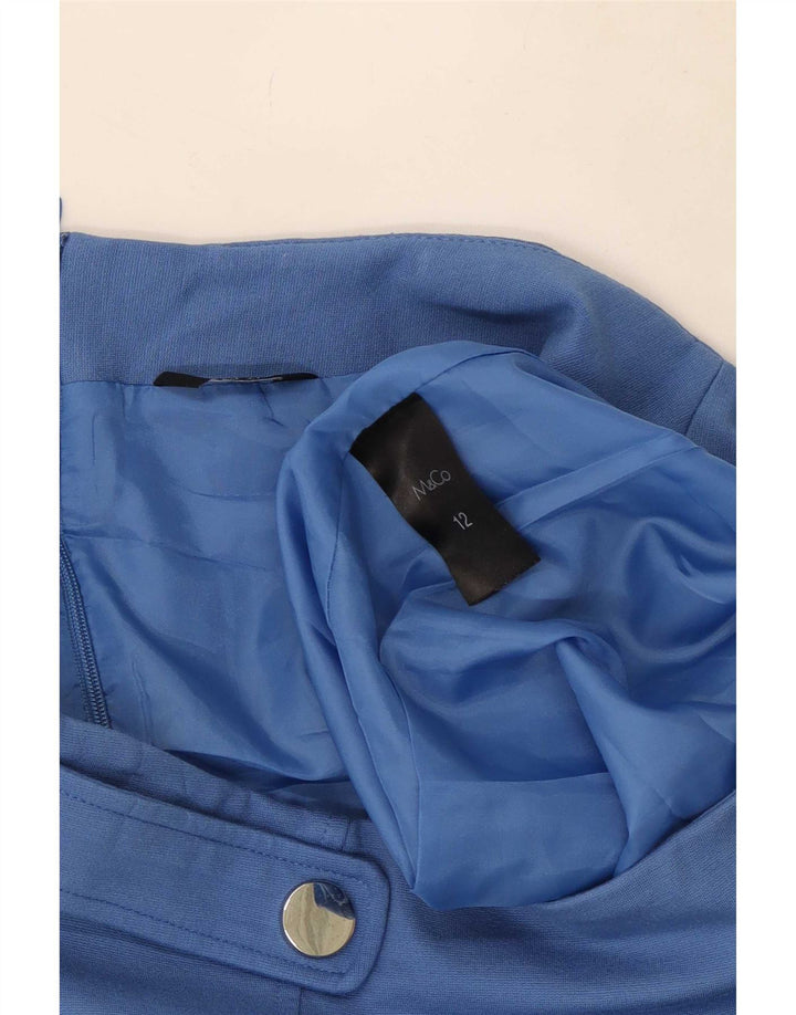Prosta spódnica damska M&Co UK 12 Medium W30 Niebieska wiskoza