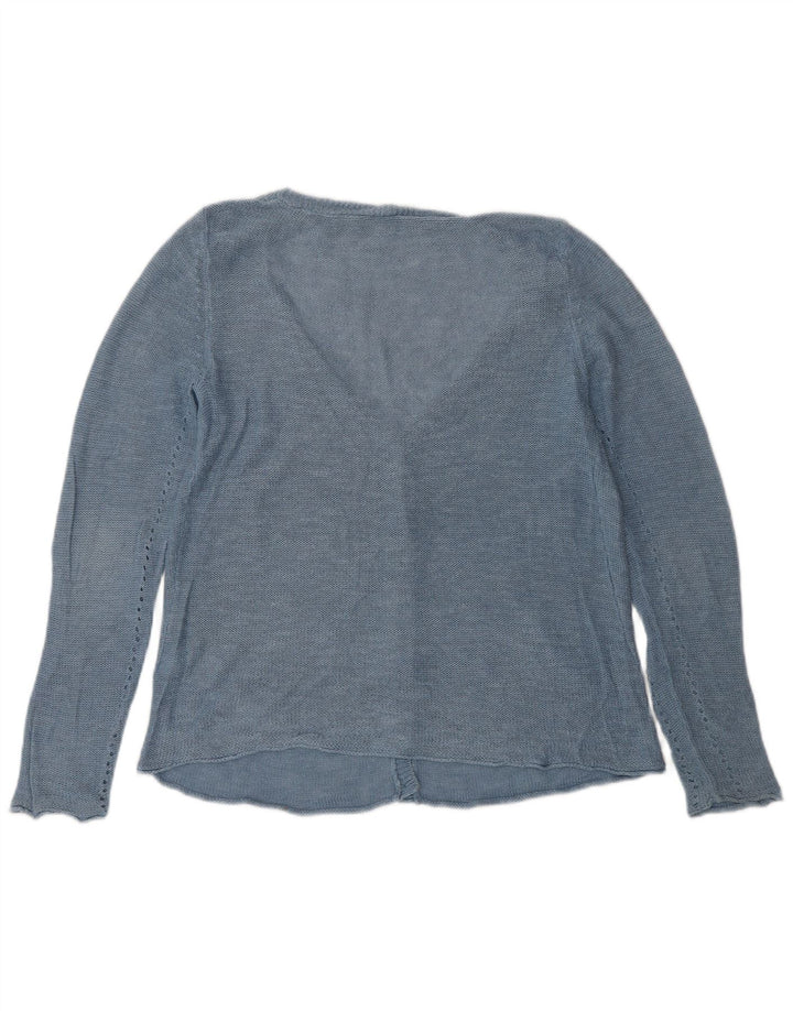 WHITE STUFF Damski sweter rozpinany UK 10 Small Blue Linen